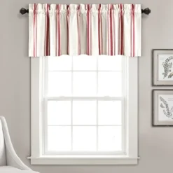 Red And White Farmhouse Stripe Valance-Kirkland's Home Hot