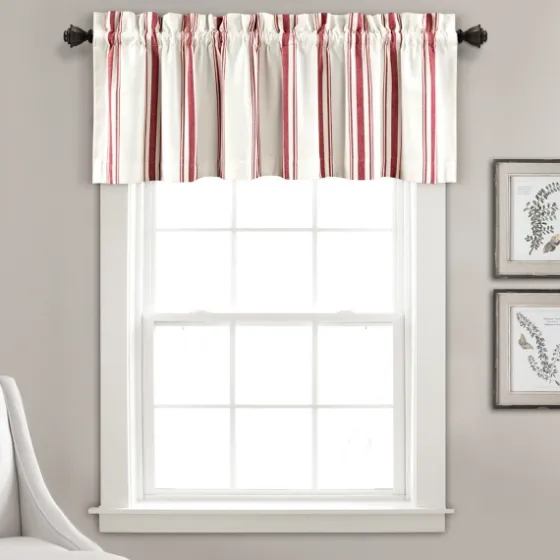 Red And White Farmhouse Stripe Valance-Kirkland's Home Hot