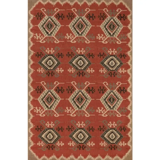 Red Bali Medallion Indoor/Outdoor Area Rug, 4X7-Kirkland's Home Online