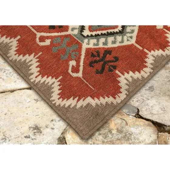 Red Bali Medallion Indoor/Outdoor Area Rug, 4X7-Kirkland's Home Online