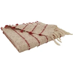 Red Beige Stripe Throw Blanket-Kirkland's Home Sale