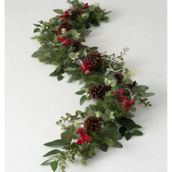 Red Berry And Pine Christmas Garland, 72 In.-Kirkland's Home Cheap