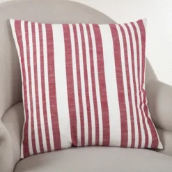 Red Coastal Stripe Pillow-Kirkland's Home Online
