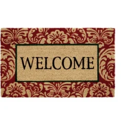 Red Damask Welcome Coir Doormat-Kirkland's Home Best
