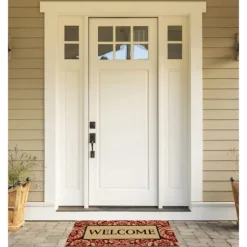 Red Damask Welcome Coir Doormat-Kirkland's Home Best