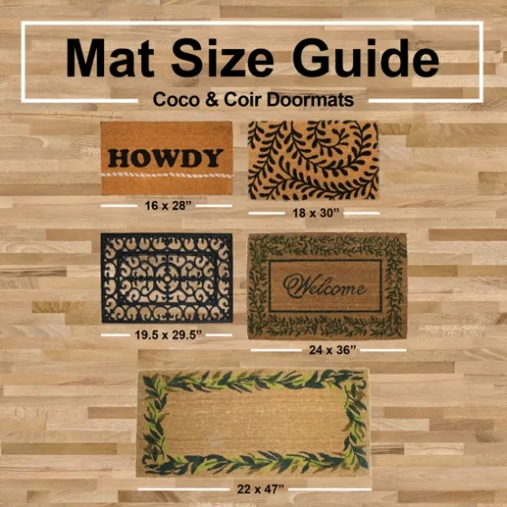 Red Damask Welcome Coir Doormat-Kirkland's Home Best