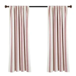 Red Farmhouse Stripe Curtain Panels, Set Of 2-Kirkland's Home Hot