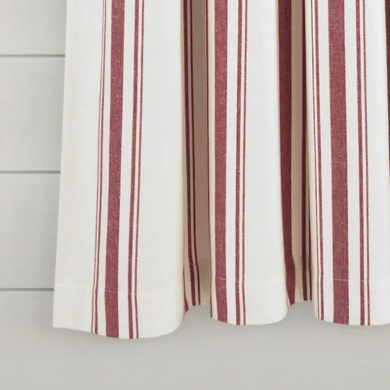 Red Farmhouse Stripe Curtain Panels, Set Of 2-Kirkland's Home Hot