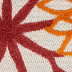 Red Floral Burst Outdoor Area Rug, 5X7-Kirkland's Home Cheap