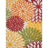 Red Floral Burst Outdoor Area Rug, 7X10-Kirkland's Home Outlet
