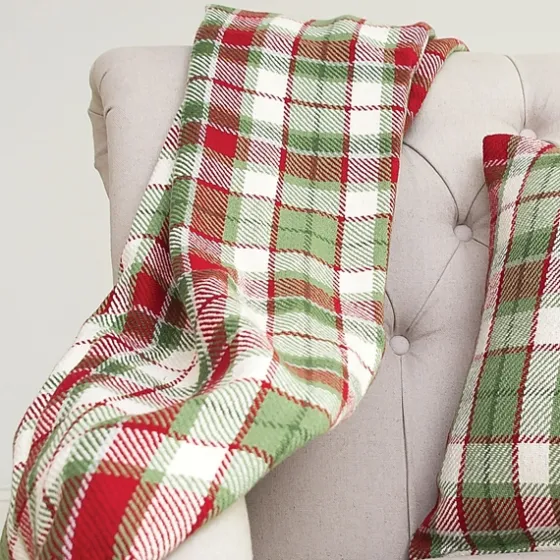 Red Green White Plaid Christmas Throw Blanket-Kirkland's Home Store