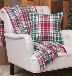 Red Green White Traditional Plaid Throw Blanket-Kirkland's Home New