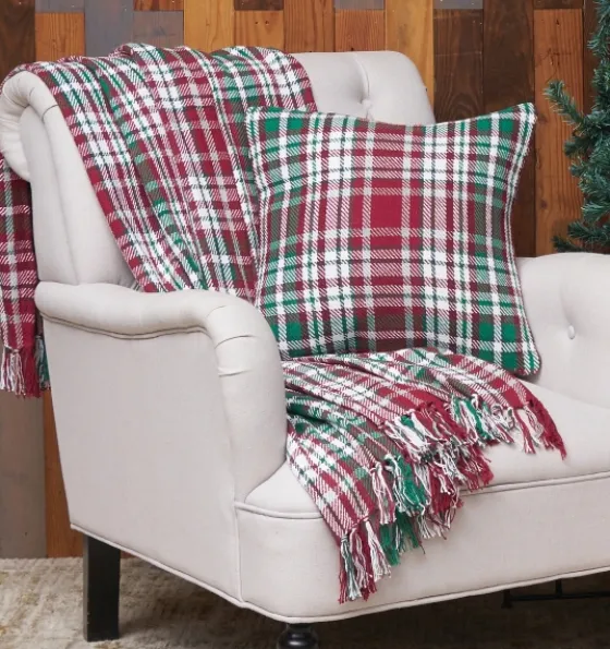 Red Green White Traditional Plaid Throw Blanket-Kirkland's Home New