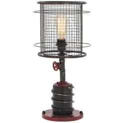 Red Iron Cage Shade Edison Table Lamp-Kirkland's Home Store