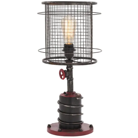 Red Iron Cage Shade Edison Table Lamp-Kirkland's Home Store