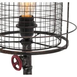Red Iron Cage Shade Edison Table Lamp-Kirkland's Home Store