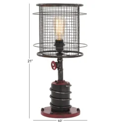Red Iron Cage Shade Edison Table Lamp-Kirkland's Home Store