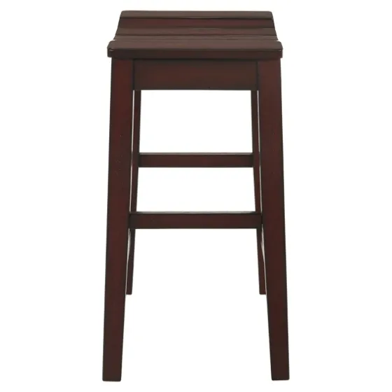 Red Mahogany Saddle Seat Counter Stools, Set Of 2-Kirkland's Home Fashion