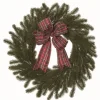 Red Plaid Ribbon Evergreen Christmas Wreath-Kirkland's Home Fashion