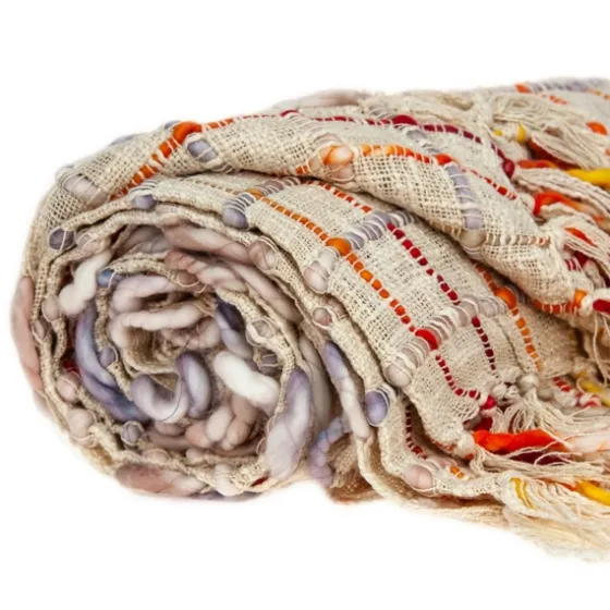 Red Primitive Squares Handloomed Throw Blanket-Kirkland's Home Best