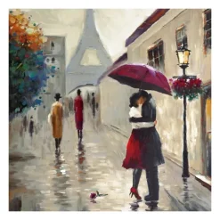 Red Umbrella Couple Giclee Canvas Art Print-Kirkland's Home New