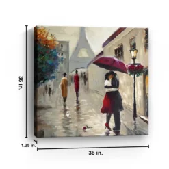 Red Umbrella Couple Giclee Canvas Art Print-Kirkland's Home New