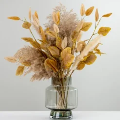 Reeds And Leaves Arrangement In Glass Vase-Kirkland's Home Best Sale