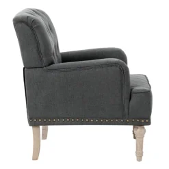 Reginald Charcoal Button Tufted Armchair-Kirkland's Home Flash Sale