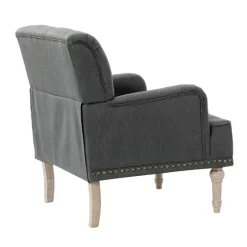 Reginald Charcoal Button Tufted Armchair-Kirkland's Home Flash Sale