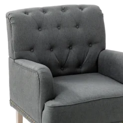 Reginald Charcoal Button Tufted Armchair-Kirkland's Home Flash Sale