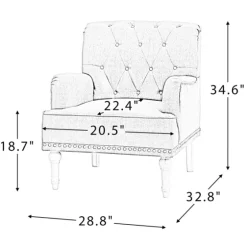 Reginald Charcoal Button Tufted Armchair-Kirkland's Home Flash Sale
