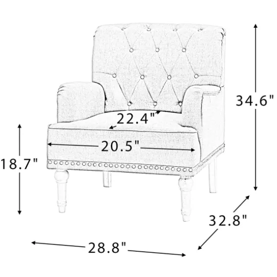 Reginald Charcoal Button Tufted Armchair-Kirkland's Home Flash Sale