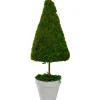 Reindeer Moss Cone Topiary In White Planter-Kirkland's Home Outlet