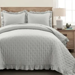 Reyna Ruffle 3-Pc. King Quilt Set-Kirkland's Home Discount