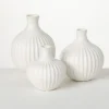 Ribbed Ceramic Bottle Vases, Set Of 3-Kirkland's Home Store