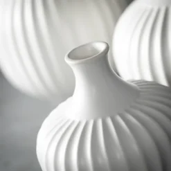 Ribbed Ceramic Bottle Vases, Set Of 3-Kirkland's Home Store
