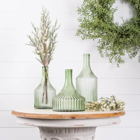 Ribbed Glass Bottle Vase, 10 In.-Kirkland's Home Sale