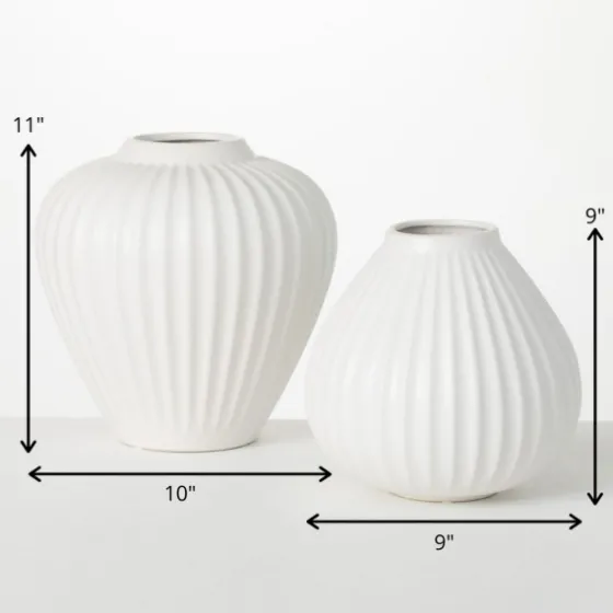 Ribbed Teardrop Vases, Set Of 2-Kirkland's Home Best