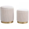 Ribbed Velvet Nesting Ottomans, Set Of 2-Kirkland's Home Online