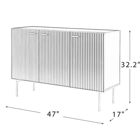 Ribbed Wood Sideboard Cabinet-Kirkland's Home Outlet