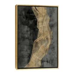 Ribbon Of Gold Abstract Canvas Framed Art-Kirkland's Home Shop