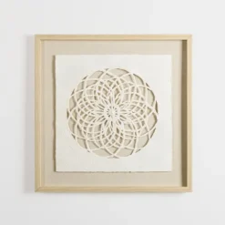 Rice Paper & Natural Linen Cutout Wall Plaque-Kirkland's Home Online