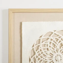 Rice Paper & Natural Linen Cutout Wall Plaque-Kirkland's Home Online