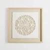 Rice Paper & Natural Linen Flower Wall Plaque-Kirkland's Home Shop