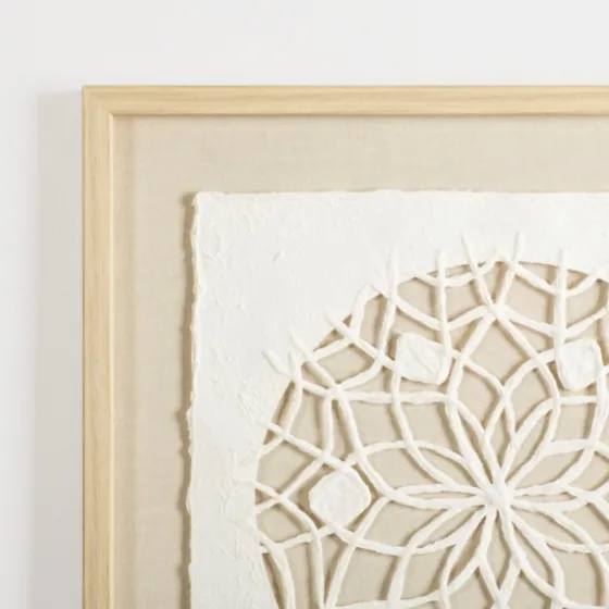 Rice Paper & Natural Linen Flower Wall Plaque-Kirkland's Home Shop