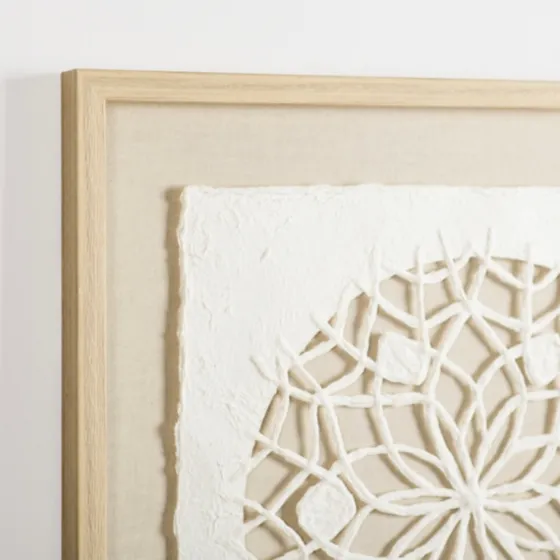 Rice Paper & Natural Linen Flower Wall Plaque-Kirkland's Home Shop