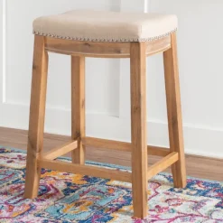 Riverdale Acacia Wood Counter Stool-Kirkland's Home Shop