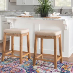 Riverdale Acacia Wood Counter Stool-Kirkland's Home Shop