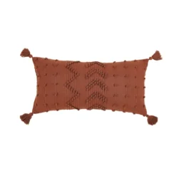 Roberta Rust Pom Pom Tassel Lumbar Pillow-Kirkland's Home Cheap