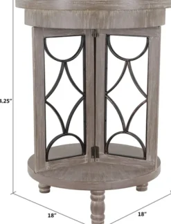 Roberta Wood Decorative Metal Accent Table-Kirkland's Home Fashion